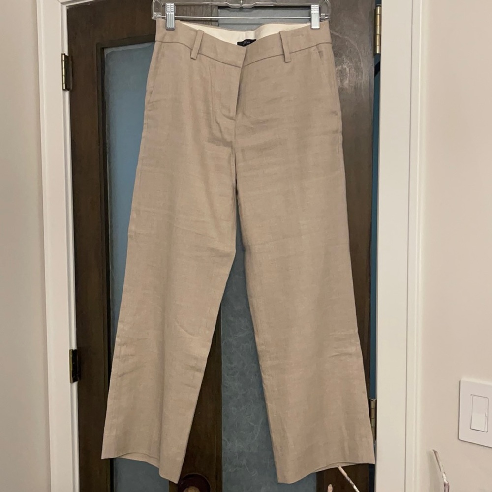 J Crew wide leg linen pants size 2